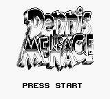 Dennis the Menace title screen for GameBoy